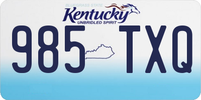KY license plate 985TXQ