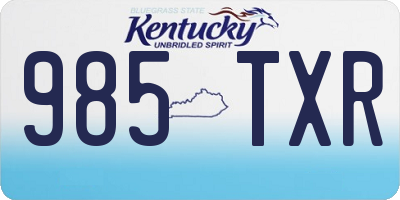 KY license plate 985TXR