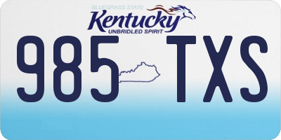 KY license plate 985TXS