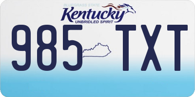 KY license plate 985TXT