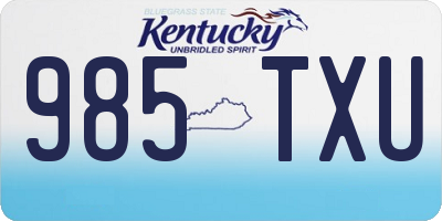 KY license plate 985TXU