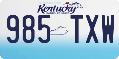KY license plate 985TXW