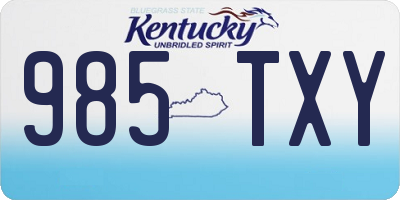KY license plate 985TXY