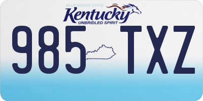 KY license plate 985TXZ