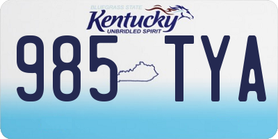 KY license plate 985TYA
