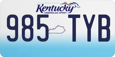 KY license plate 985TYB