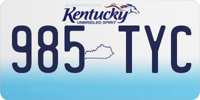 KY license plate 985TYC