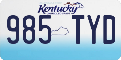 KY license plate 985TYD