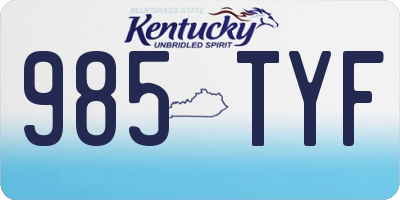 KY license plate 985TYF