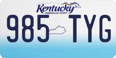 KY license plate 985TYG