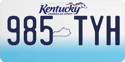 KY license plate 985TYH