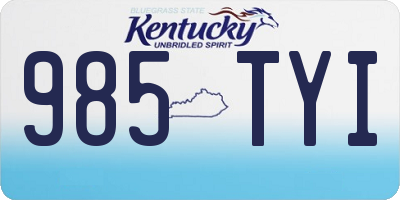 KY license plate 985TYI