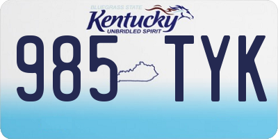 KY license plate 985TYK