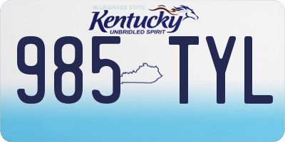 KY license plate 985TYL