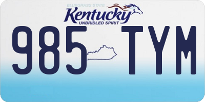 KY license plate 985TYM