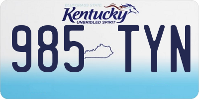 KY license plate 985TYN