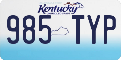 KY license plate 985TYP