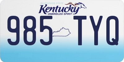 KY license plate 985TYQ