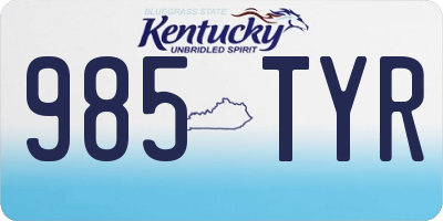 KY license plate 985TYR