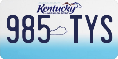 KY license plate 985TYS