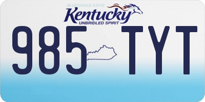 KY license plate 985TYT