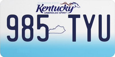 KY license plate 985TYU