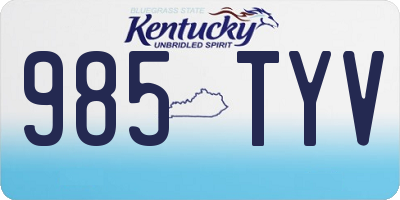 KY license plate 985TYV