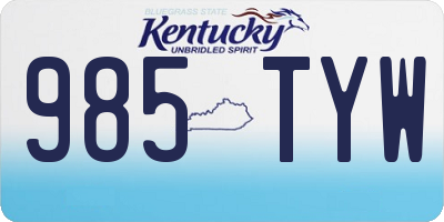 KY license plate 985TYW