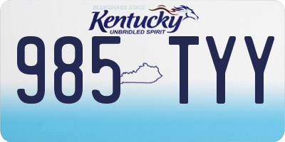 KY license plate 985TYY