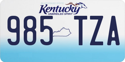 KY license plate 985TZA