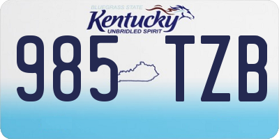 KY license plate 985TZB