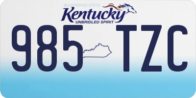 KY license plate 985TZC