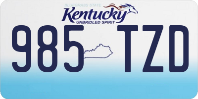 KY license plate 985TZD