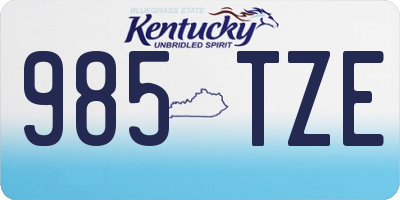 KY license plate 985TZE