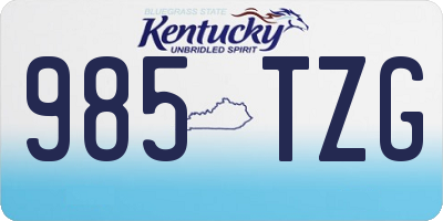 KY license plate 985TZG