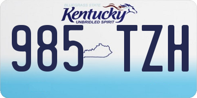 KY license plate 985TZH