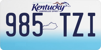KY license plate 985TZI