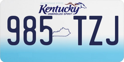 KY license plate 985TZJ
