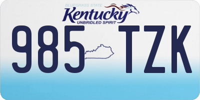 KY license plate 985TZK