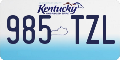 KY license plate 985TZL