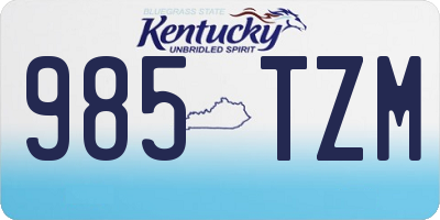 KY license plate 985TZM