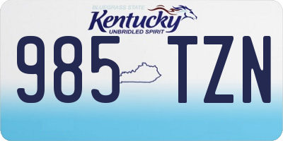 KY license plate 985TZN