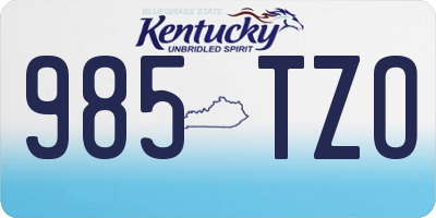 KY license plate 985TZO