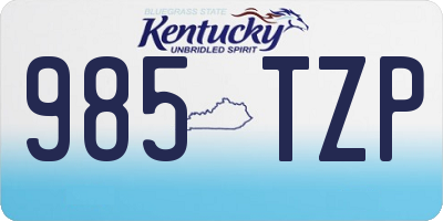 KY license plate 985TZP