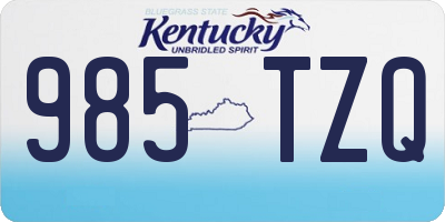 KY license plate 985TZQ
