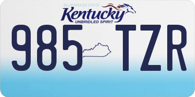 KY license plate 985TZR
