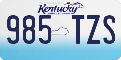 KY license plate 985TZS