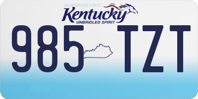 KY license plate 985TZT