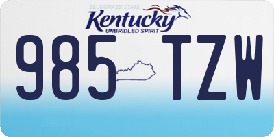 KY license plate 985TZW