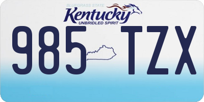 KY license plate 985TZX